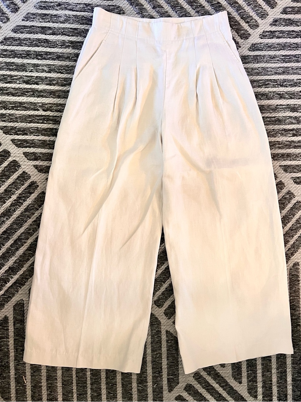 LAFAYETTE 148 New York Sz 10 Cream Linen Wide Leg High Rise Pleated Pant Org$998 - Picture 5 of 13